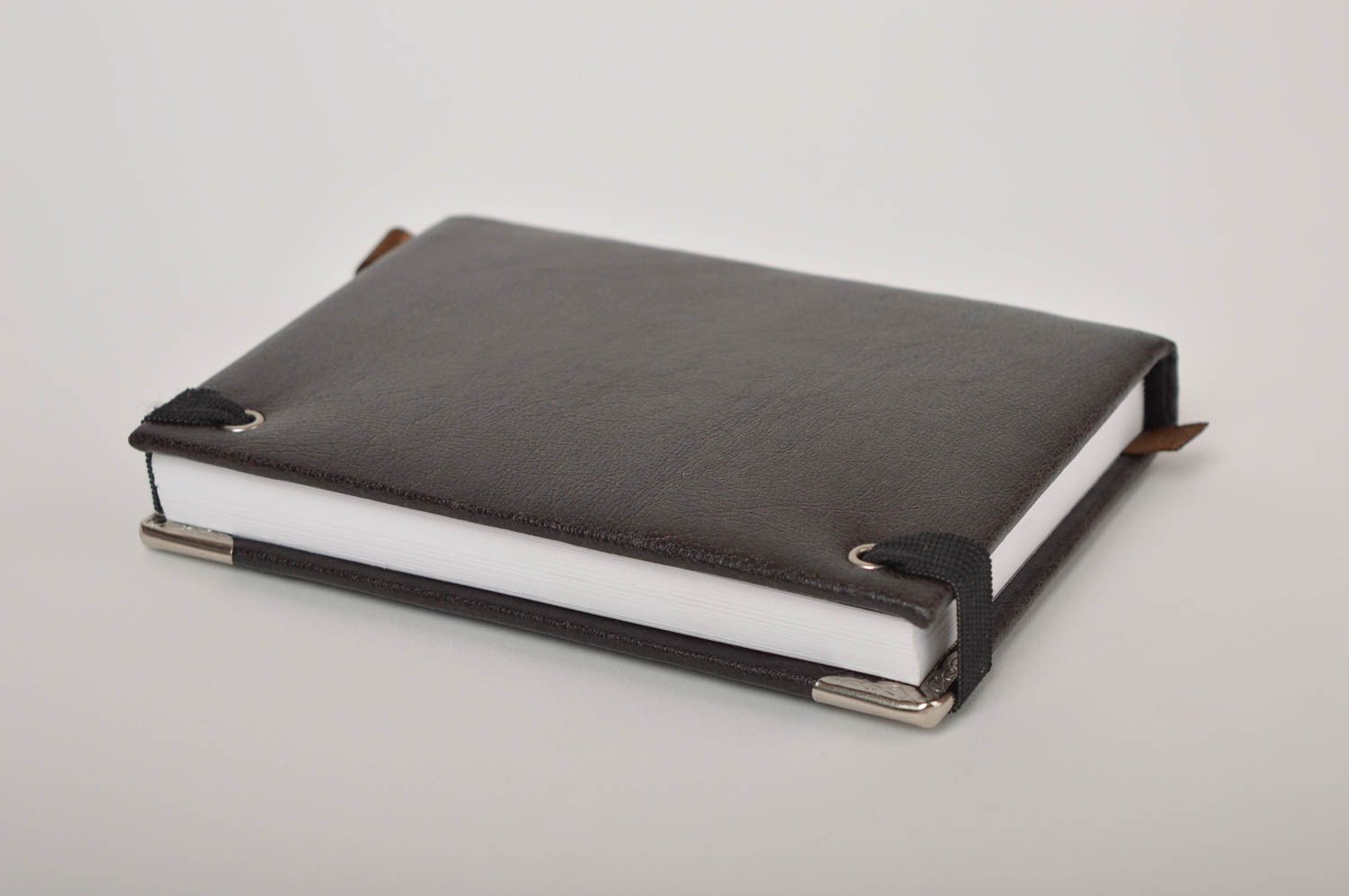 Libreta de notas artesanal negra cuaderno de notas elegante regalo original foto 3