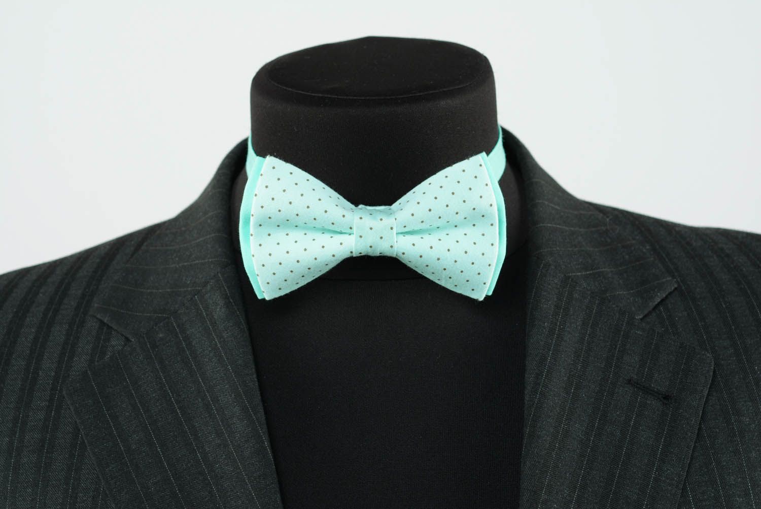 Cotton bow tie Aquamarine photo 2