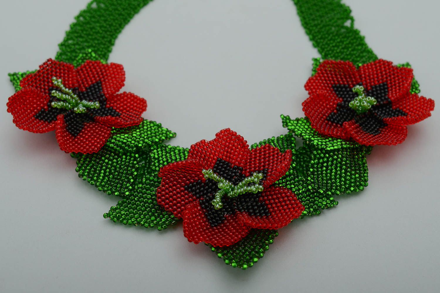 Handmade seed beaded accessories stylish necklace designer flower necklace photo 4