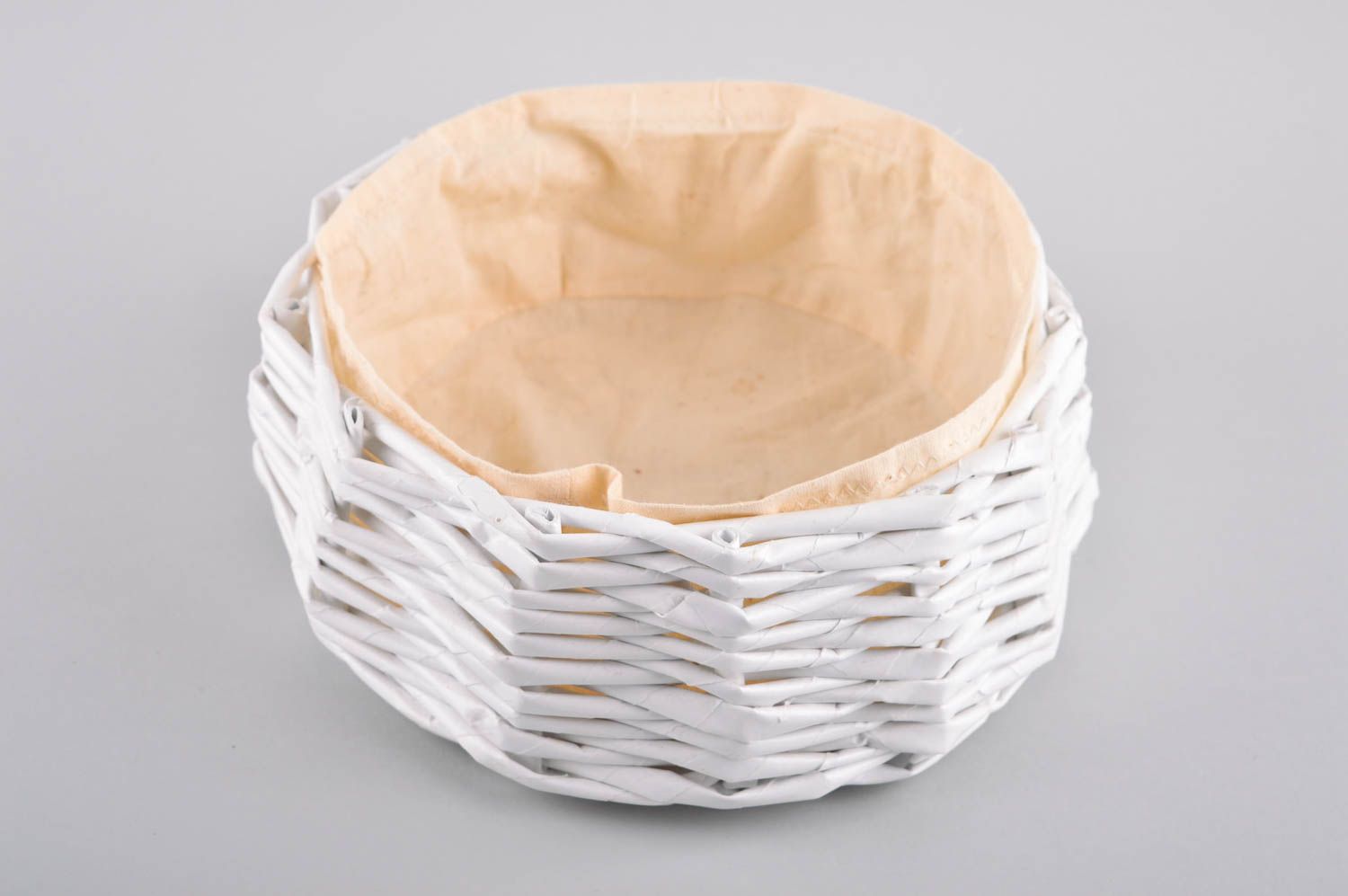 Handmade designer wicker basket unusual present basket white interior element photo 2