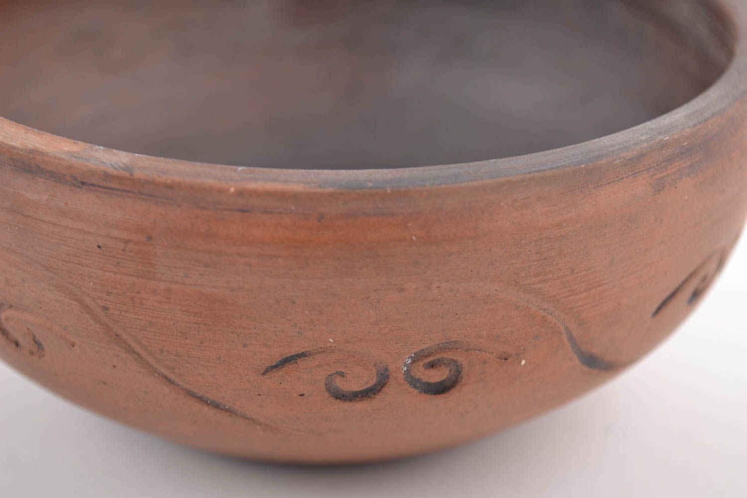 Small beautiful handmade designer clay bowl kilned with milk 300 ml photo 4