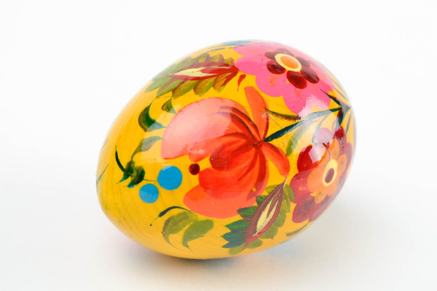 Decoración para Pascua hecha a mano huevo pintado de madera regalo original foto 5