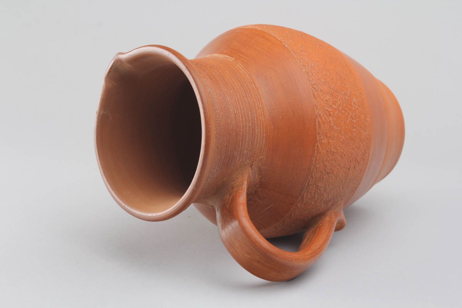 Jarro de argila feito à mão louça de cerâmica decorativa artesanal
 foto 4