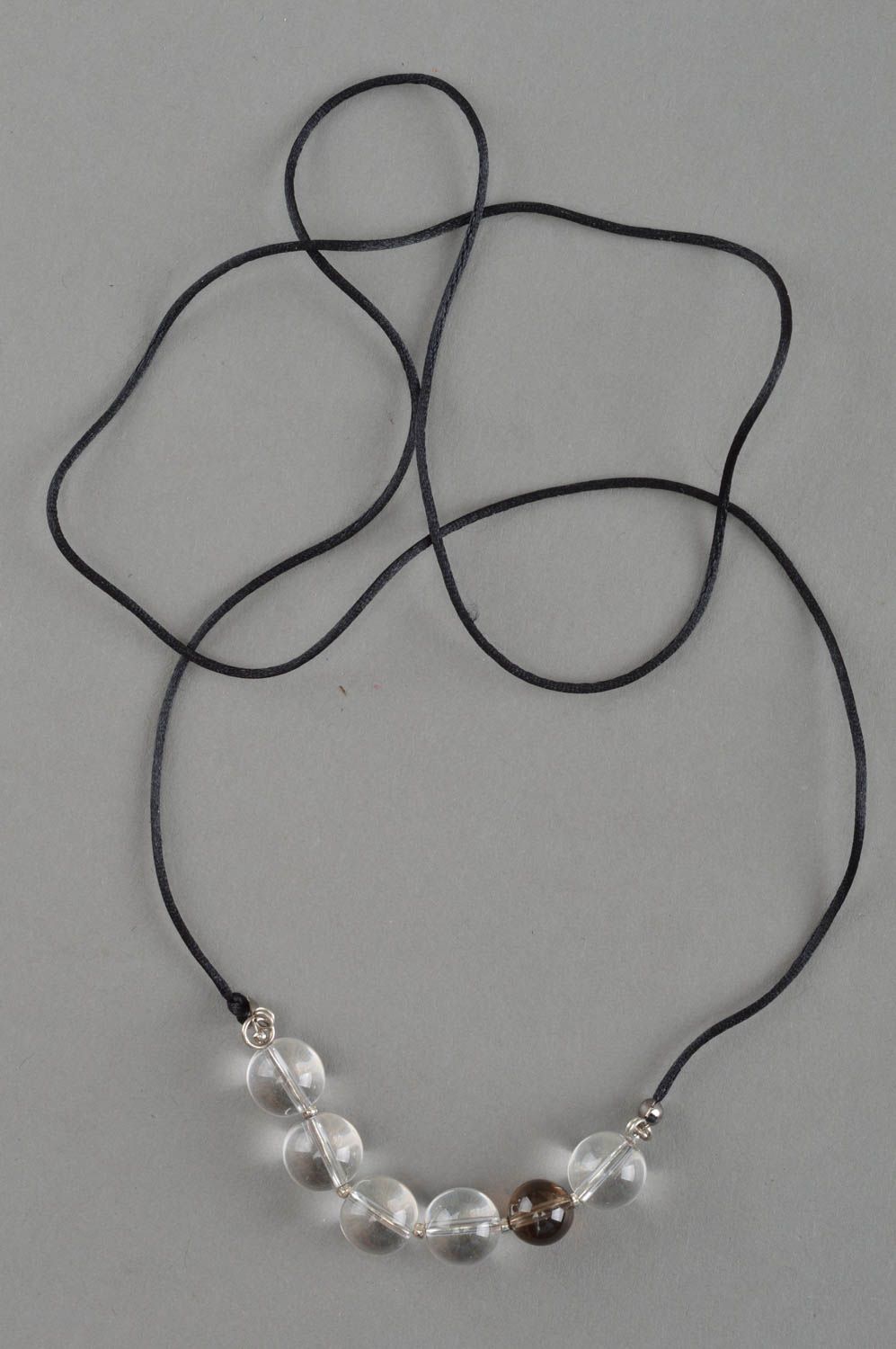 Handmade quartz necklace jewelry made of natural stones stylish accessory photo 2