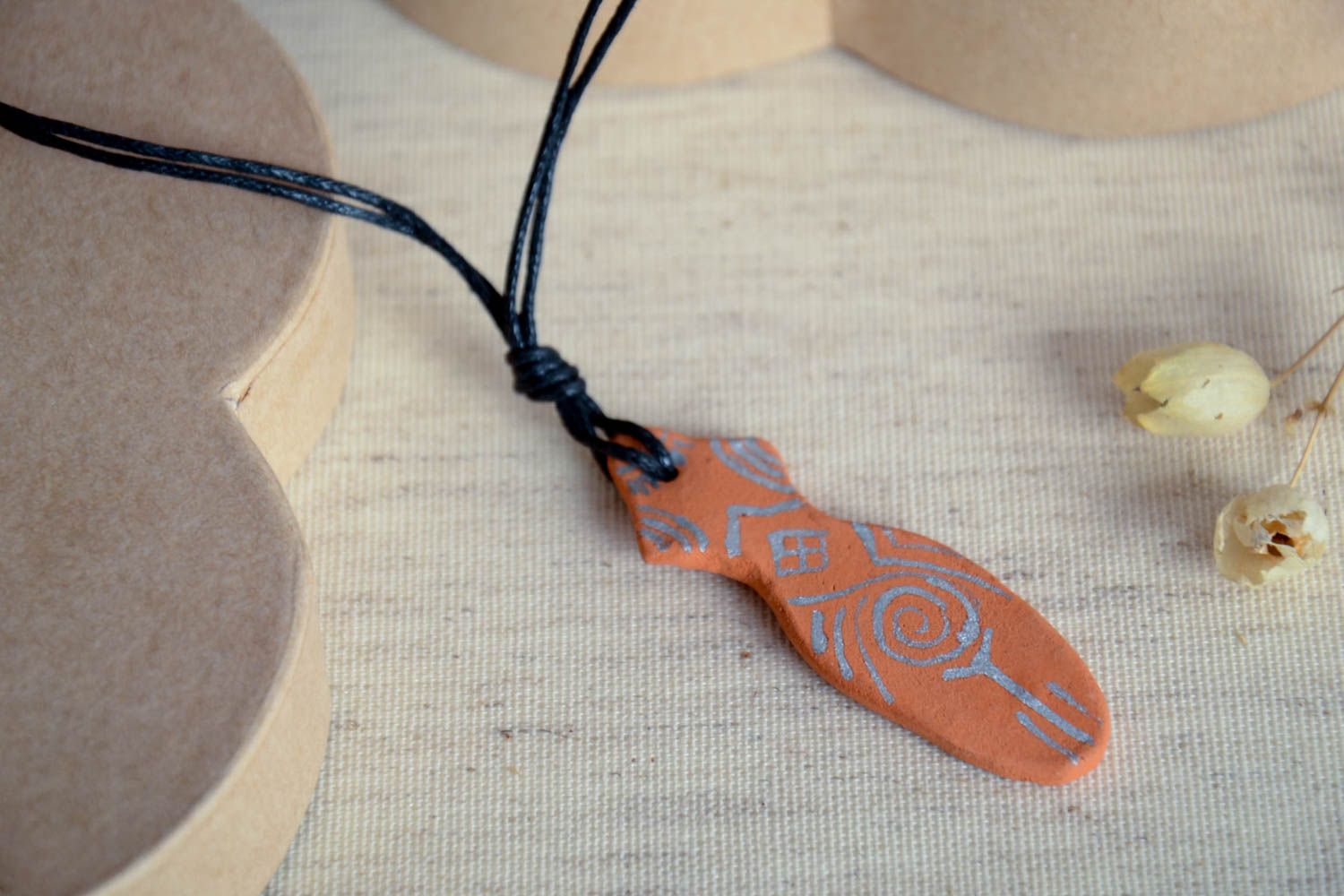 Handmade pendant designer pendant unusual accessory clay pendant gift ideas photo 1