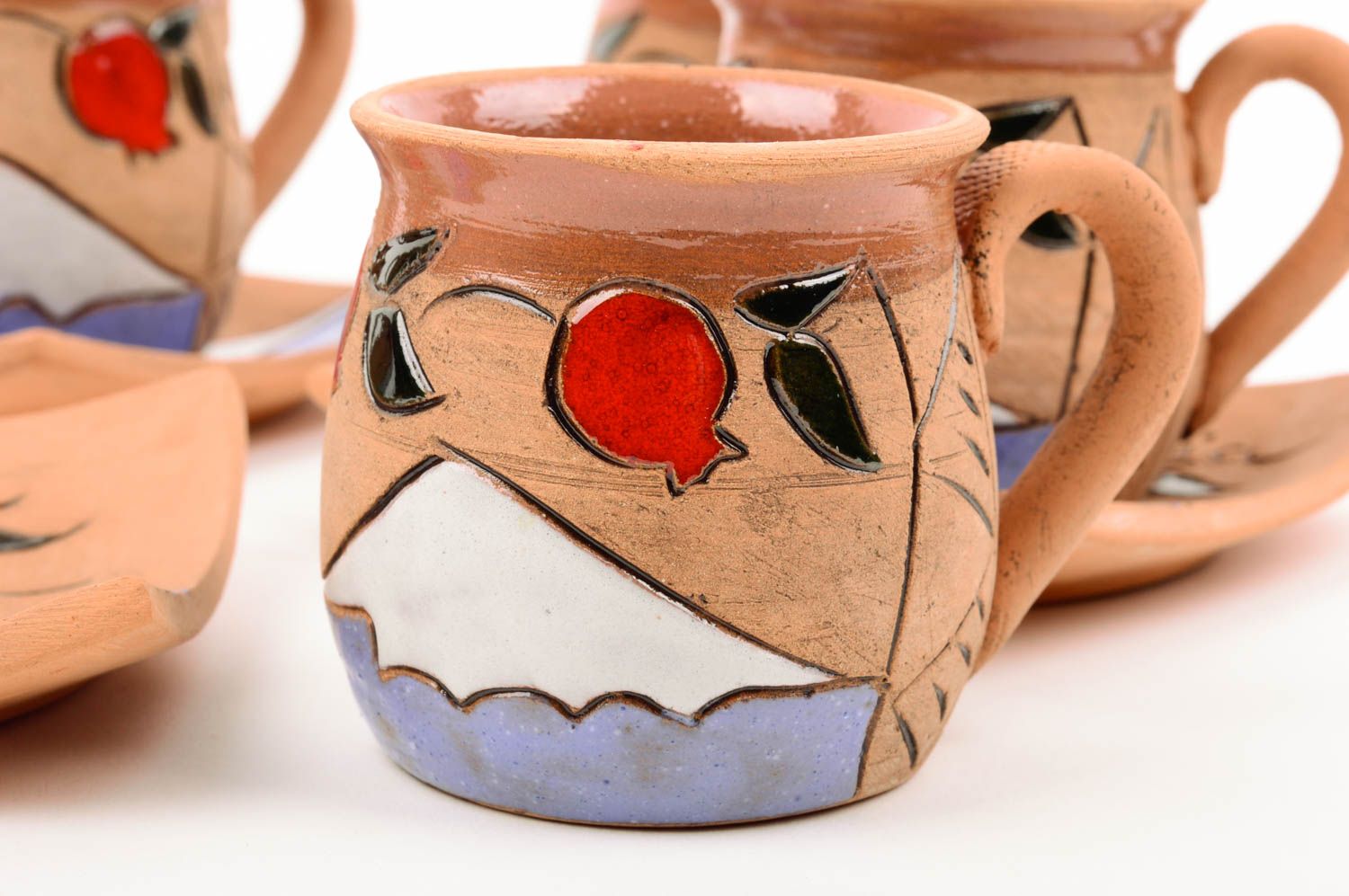 Tazas artesanales de arcilla para té menaje de cocina regalos originales  foto 4