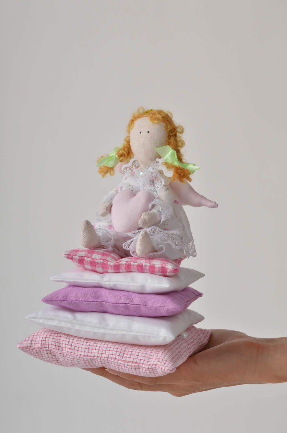 Handmade doll unusual doll with pillow designer toy for girl nursery decor photo 5