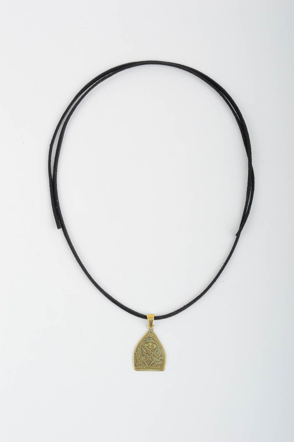 Handmade brass designer pendant accessory made of metal feminine jewelry photo 2