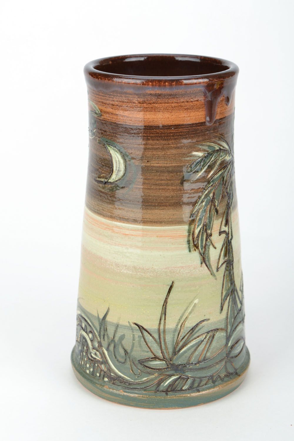 Vase décoratif en argile fait main photo 3