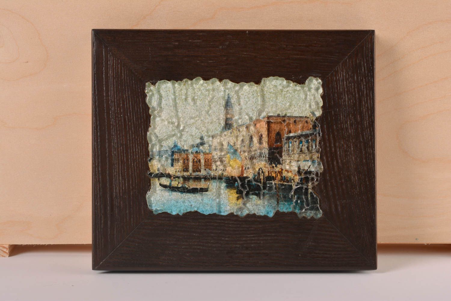 Cuadro moderno hecho a mano de madera y mosaico adorno para casa regalo original foto 1