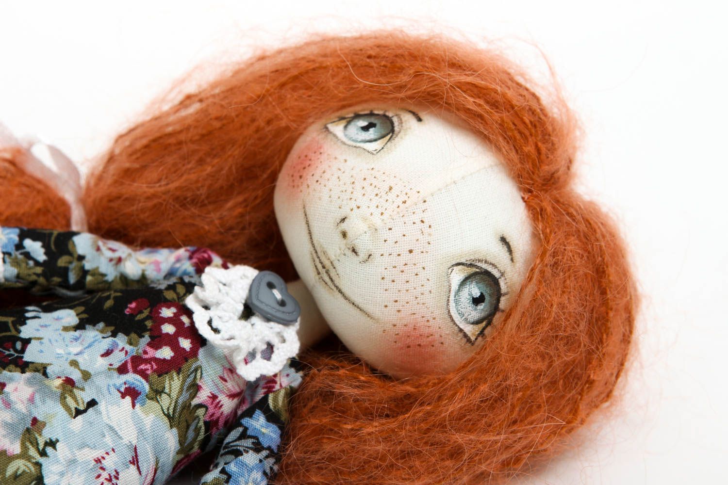 Bambola bella in cotone fatta a mano pupazzo tessile originale decoro casa foto 2