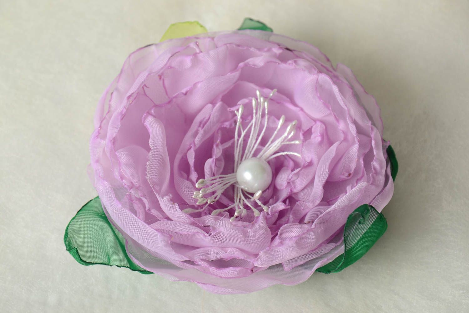Handmade Blume Haarspange handgemachter Schmuck Accessoire für Frauen grell toll foto 1