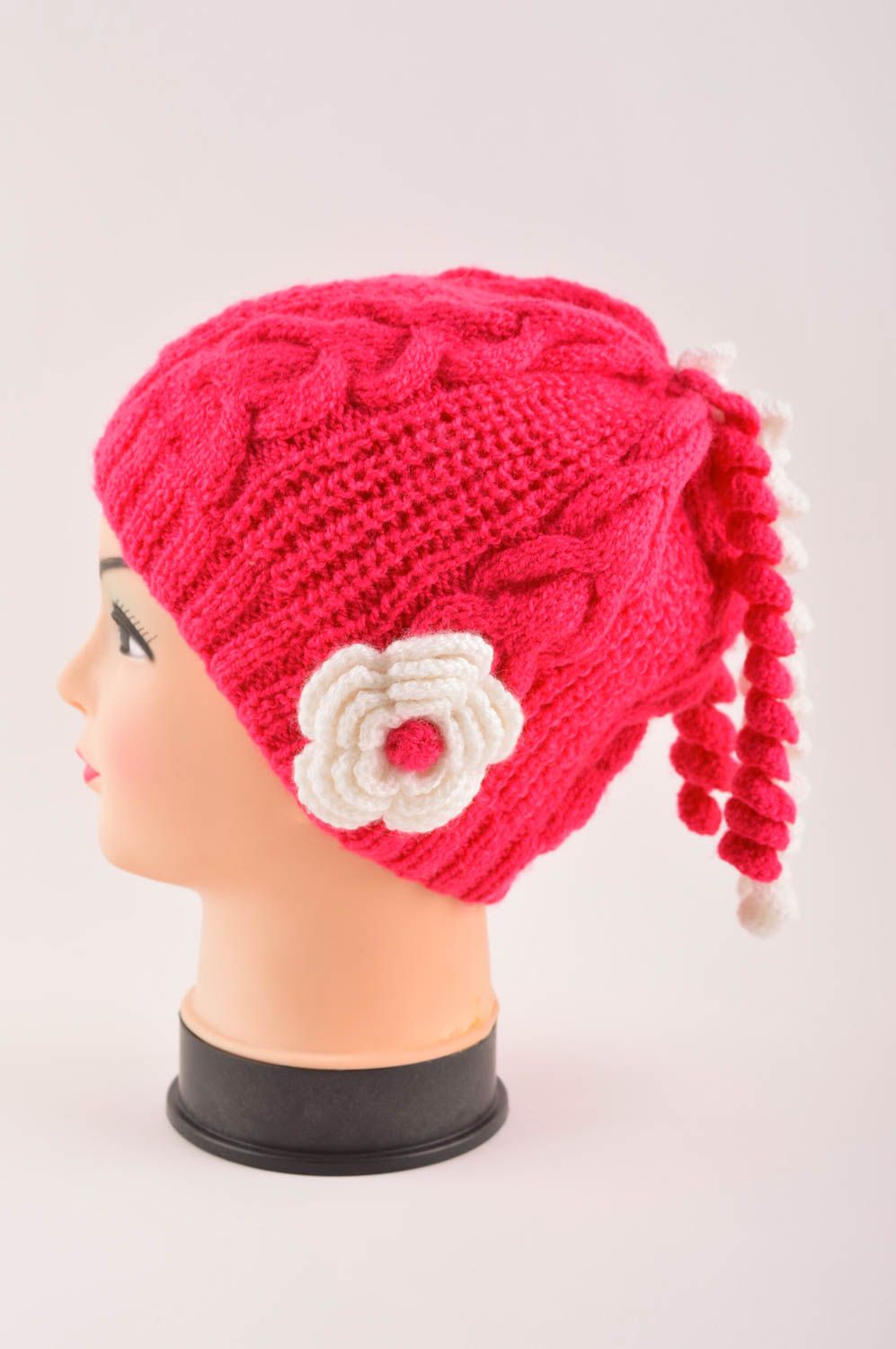 Handmade crocheted hat for babies red hat for girls stylish baby accessories photo 4