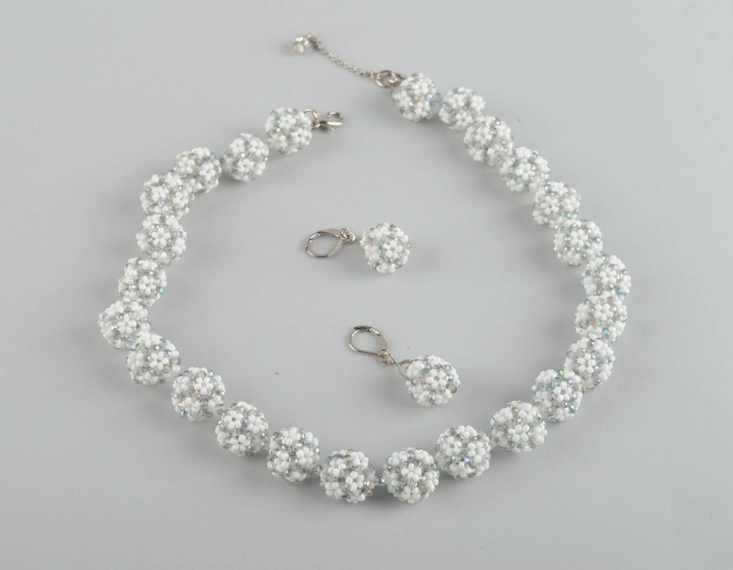 Handmade jewelry beaded necklace cool earrings jewelry set beaded jewelry photo 2