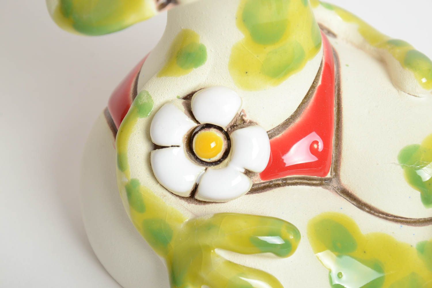 Handmade Keramik Spardose Geschenk für Kinder bemalt Haus Deko Frosch Modedame foto 5