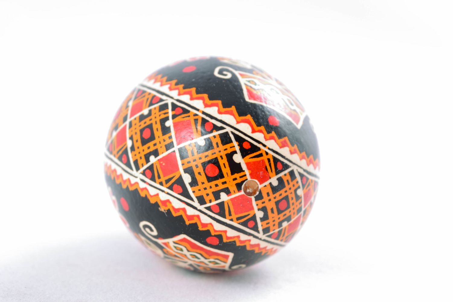 Painted Easter egg Black with Flowers photo 3