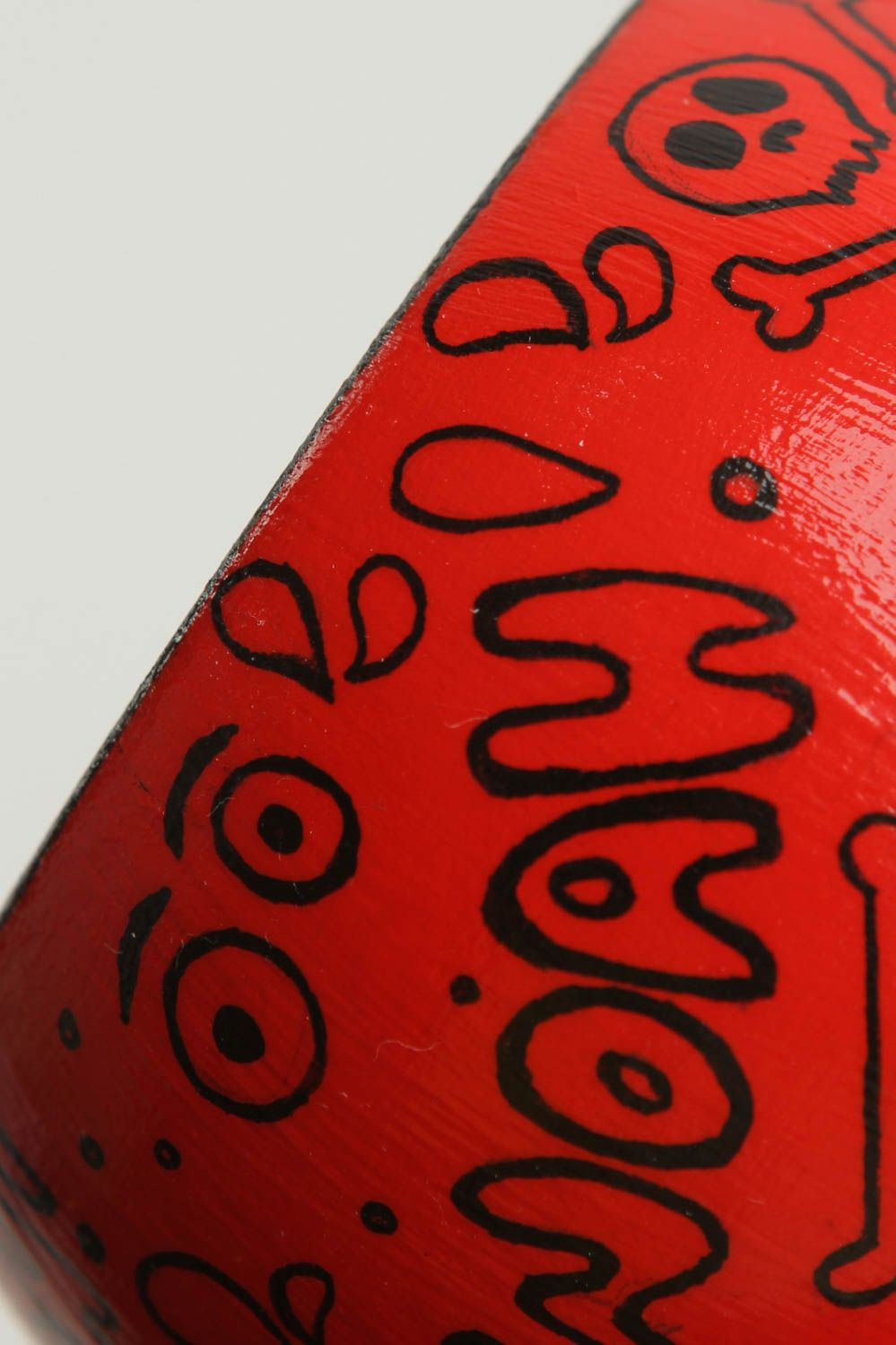 Pulsera de madera hecha a mano regalo original brazalete artesanal color rojo foto 5