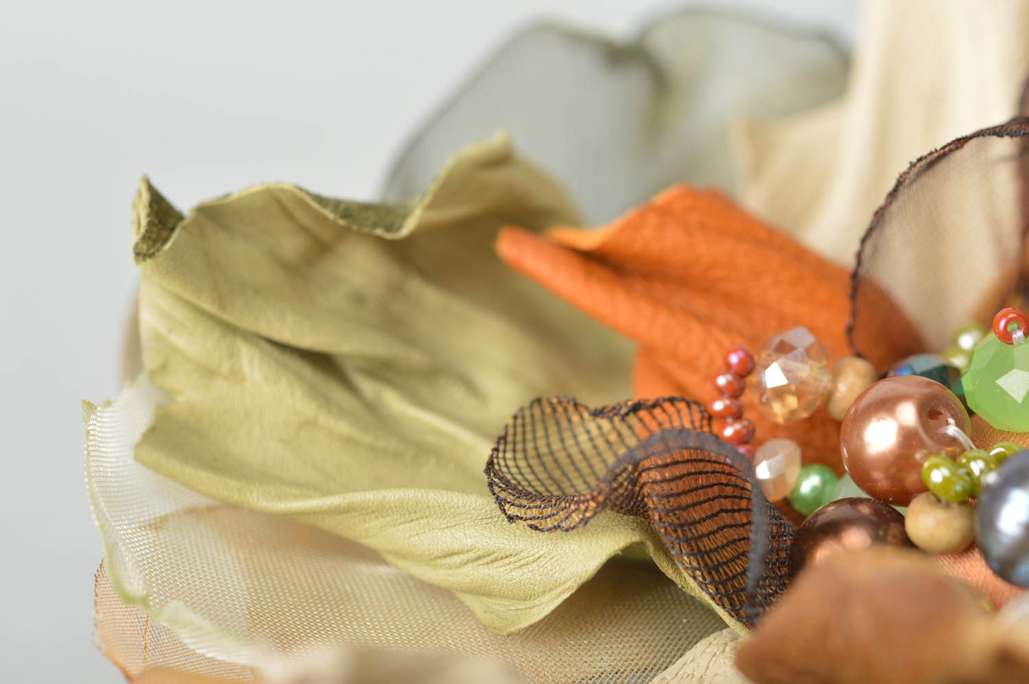 Handmade leather hair clip brooch designer jewelry transformer handmade gift photo 4