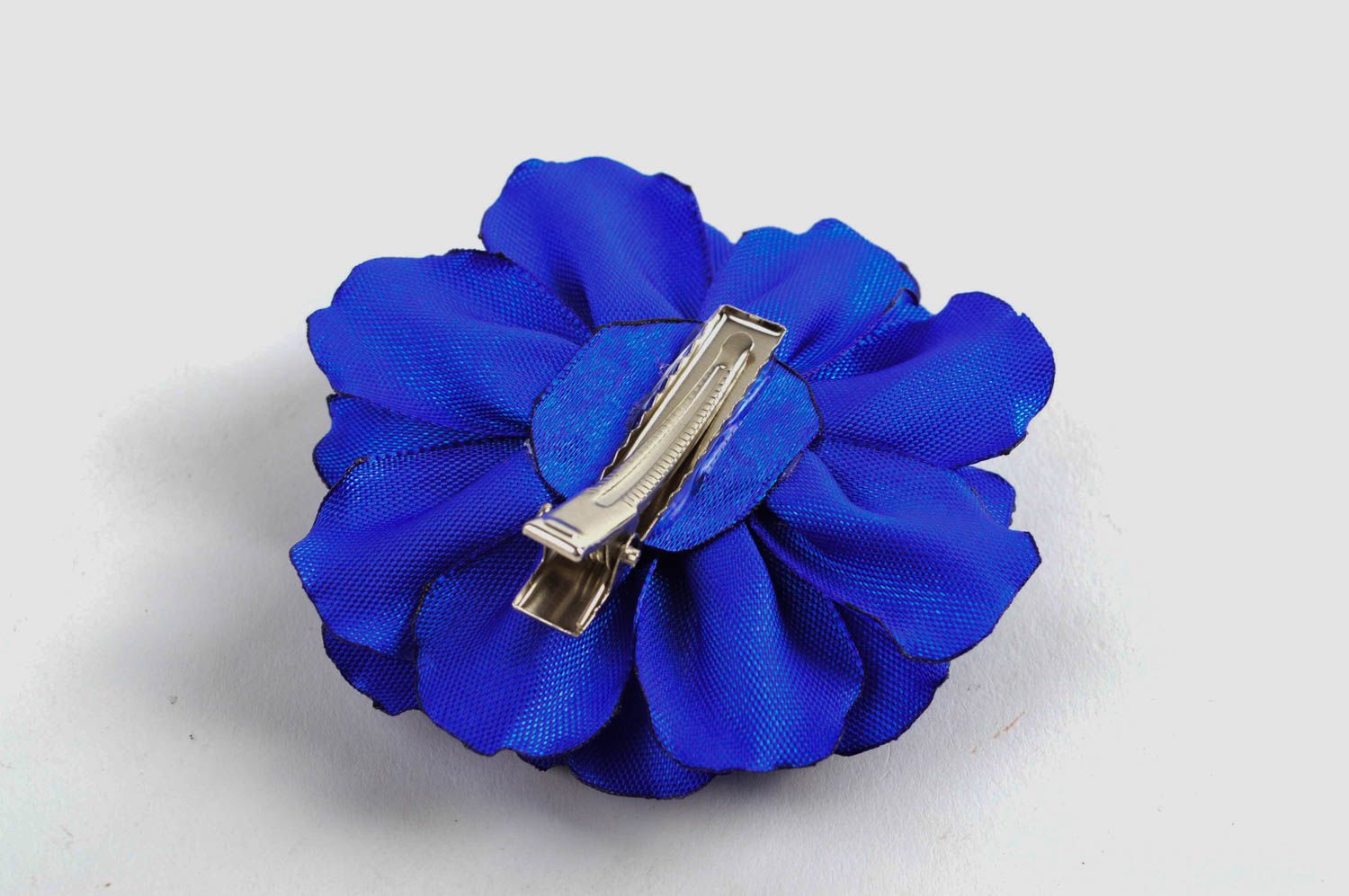 Handmade blue cute hair clip unusual stylish accessory elegant hair clip photo 4