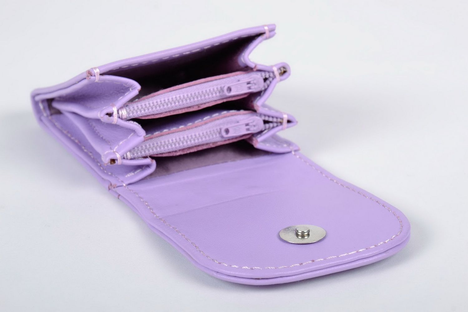 Leather violet purse photo 4