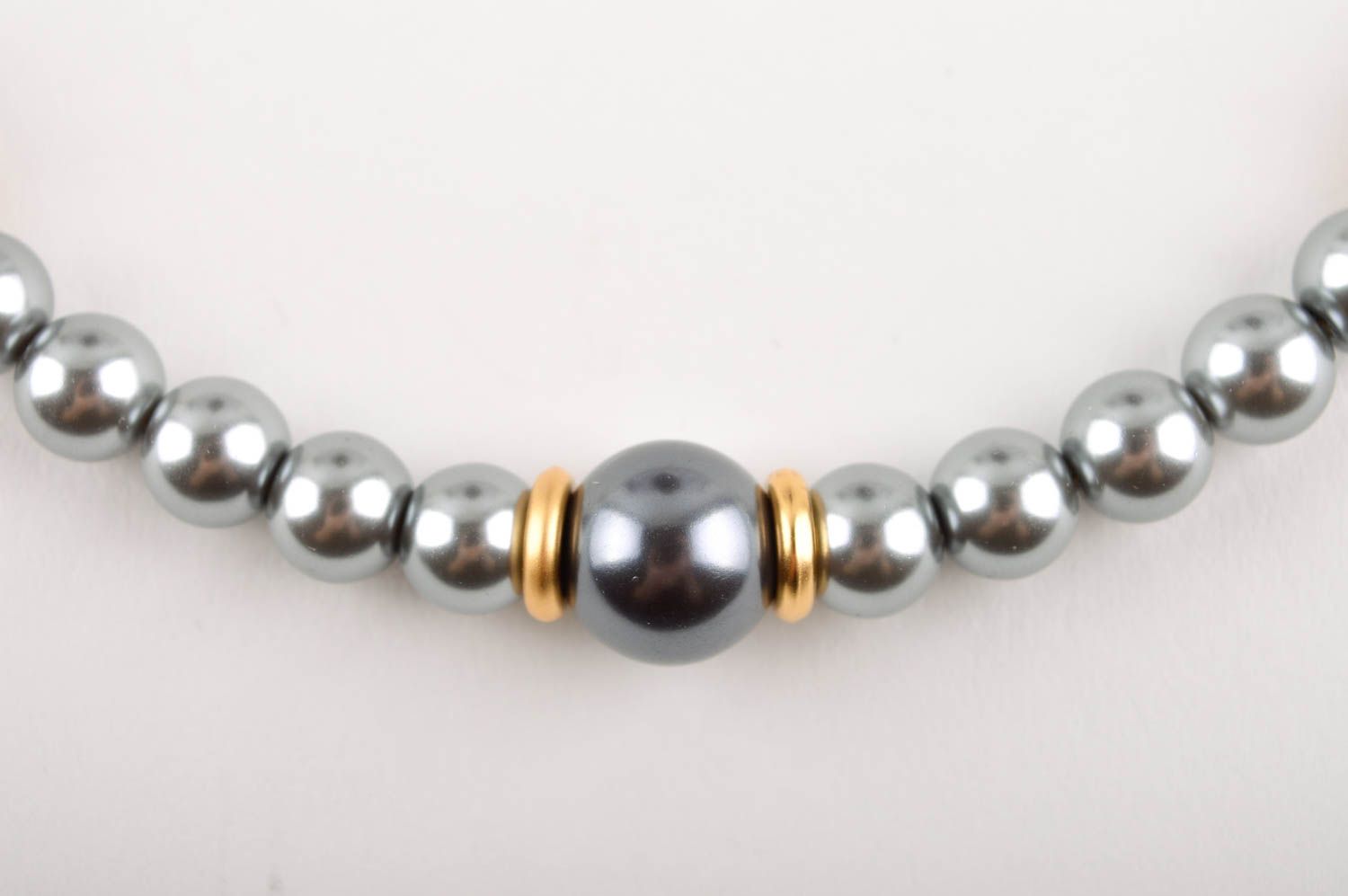 Collana di perle fatta a mano originale di moda bigiotteria da donna bella foto 3