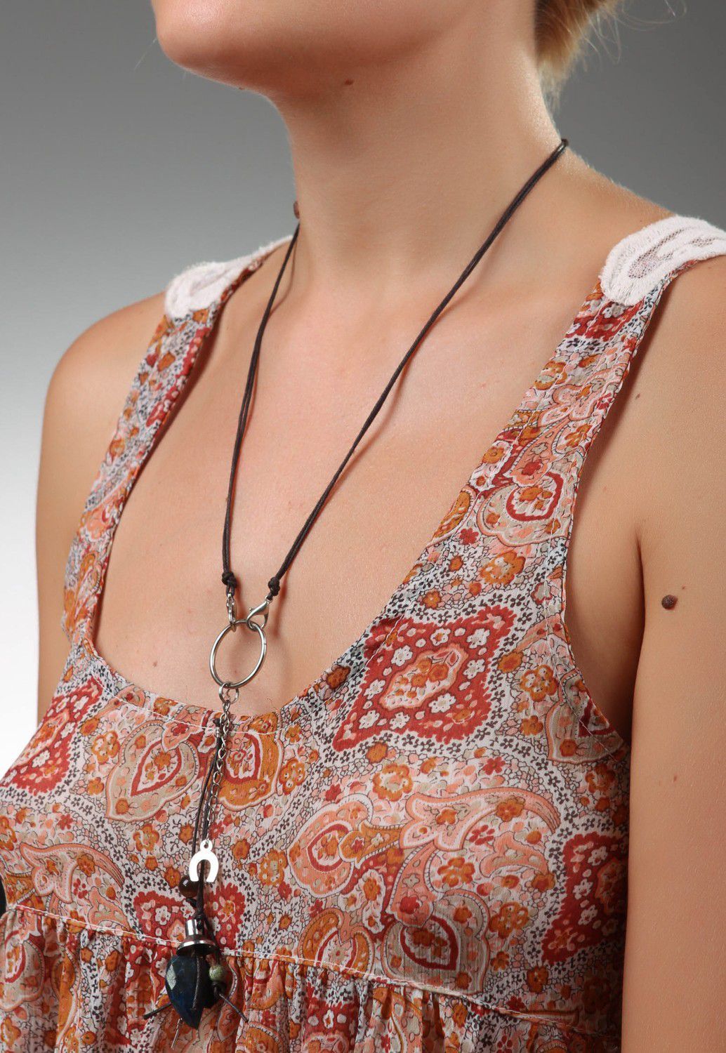 Necklace with lazurite, serpentine & aventurine photo 5