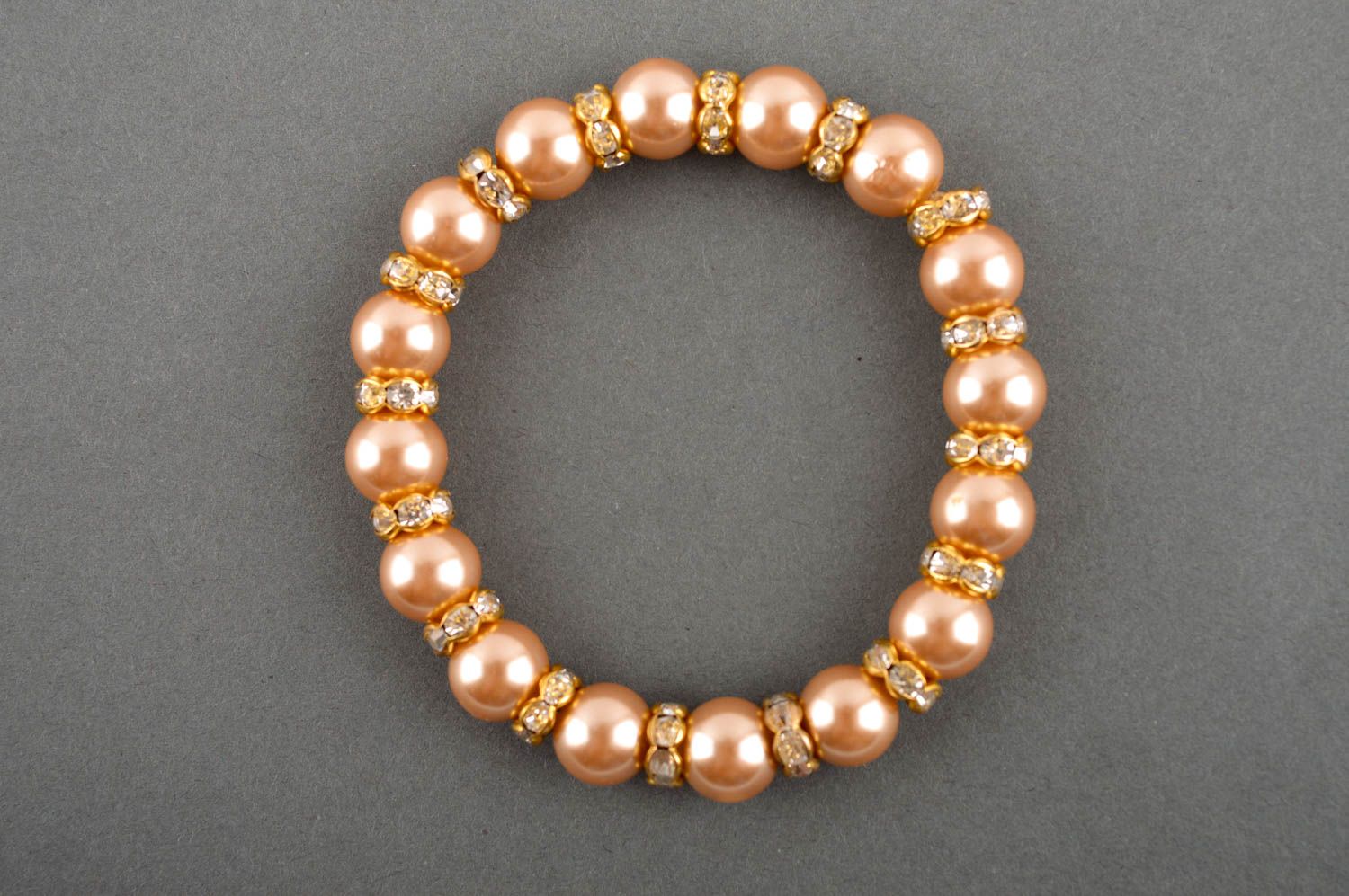 Bracciale di perle fatto a mano braccialetto chiaro braccialetto da polso
 foto 2