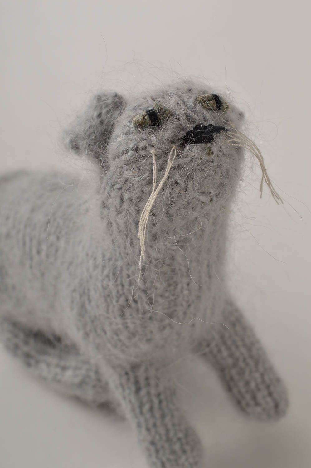 Juguete tejido muñeco artesanal regalo para amiga Gato británico de pelo corto  foto 4