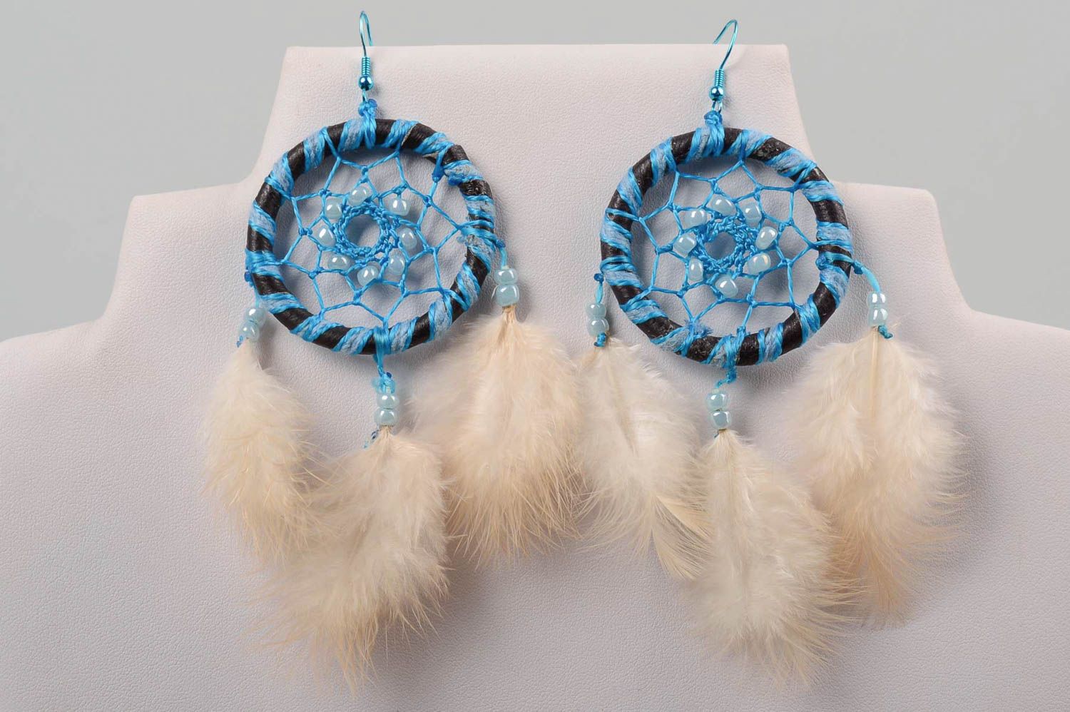 Handmade earrings dreamcatcher amulet designer jewelry long earrings gift ideas photo 5