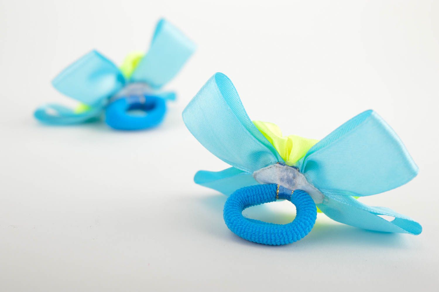 Handmade flower scrunchie 2 pieces designer hair accessories gifts for kids photo 3
