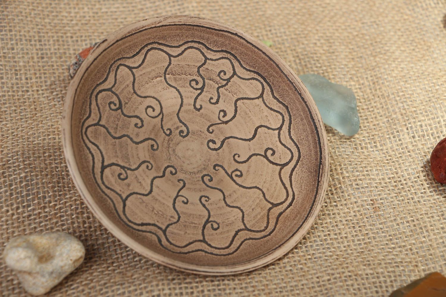 Ceramic saucer with beautiful patterns photo 5
