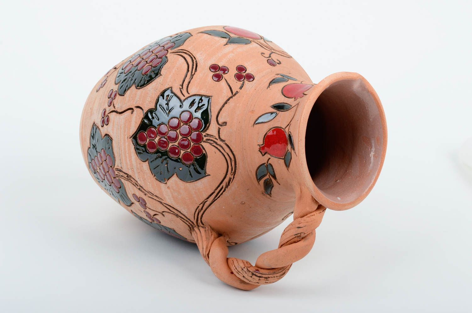 Jarro de cerámica pintado hecho a mano vajilla de barro utensilio de cocina  foto 4