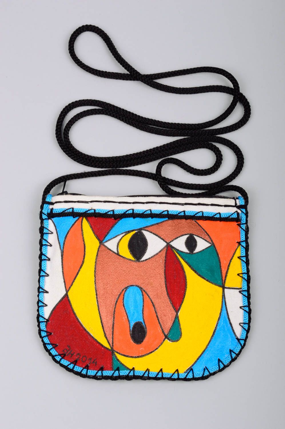 Bolso de tela al hombro artesanal accesorio de mujer regalo original pintado foto 1