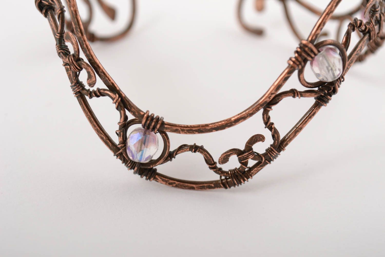 Bracelet wire wrap Bracelet cuivre fait main Accessoire femme en métal  photo 4