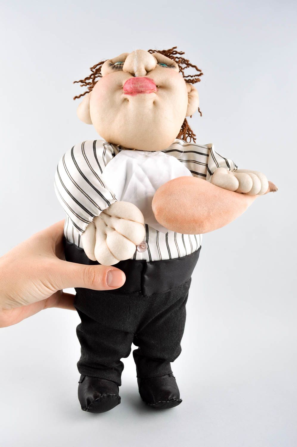 Originelle Designer Puppe handmade Stoff Spielzeug Stoff Puppe naschender Mann foto 5