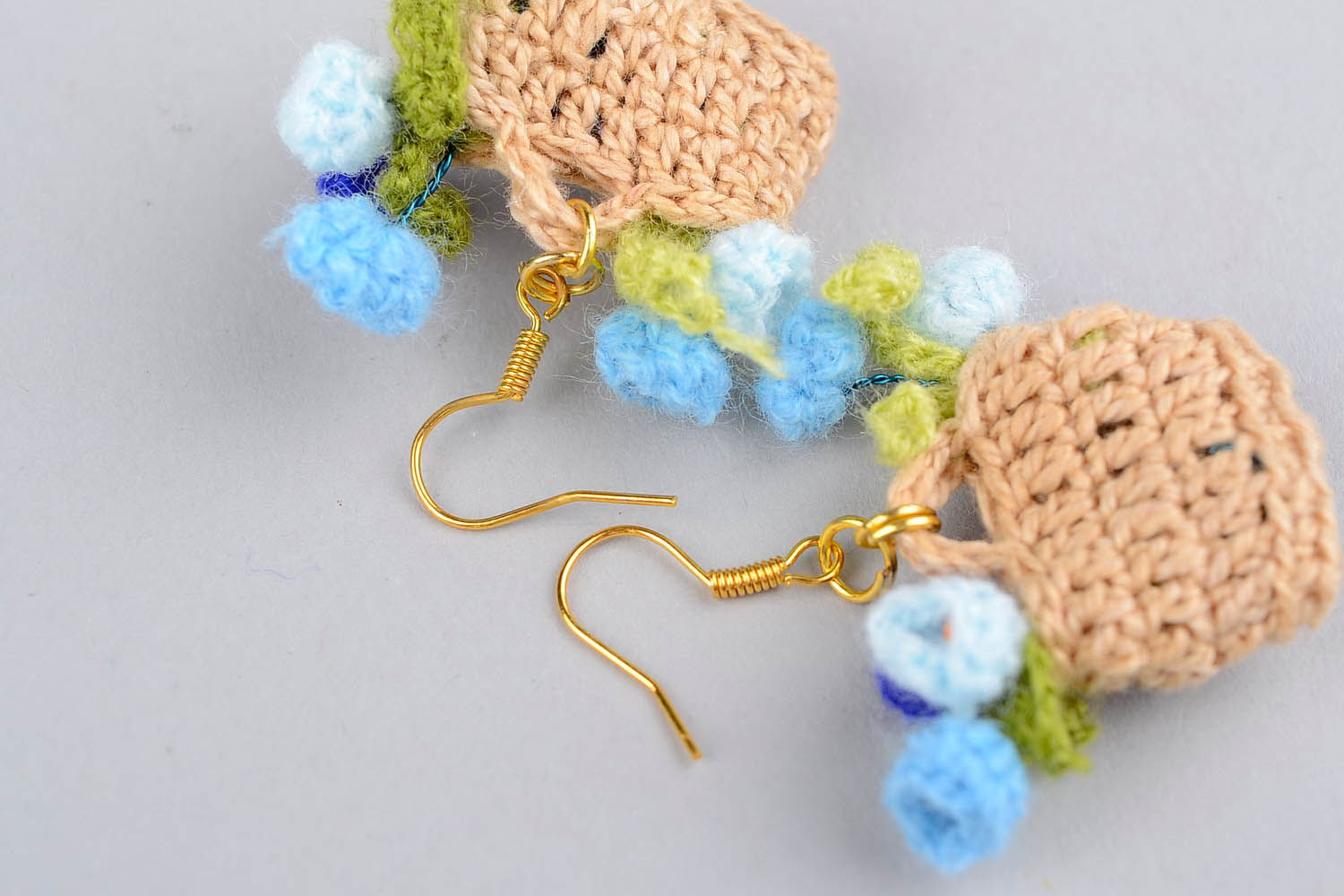 Earrings Basket of forget-me-nots photo 1