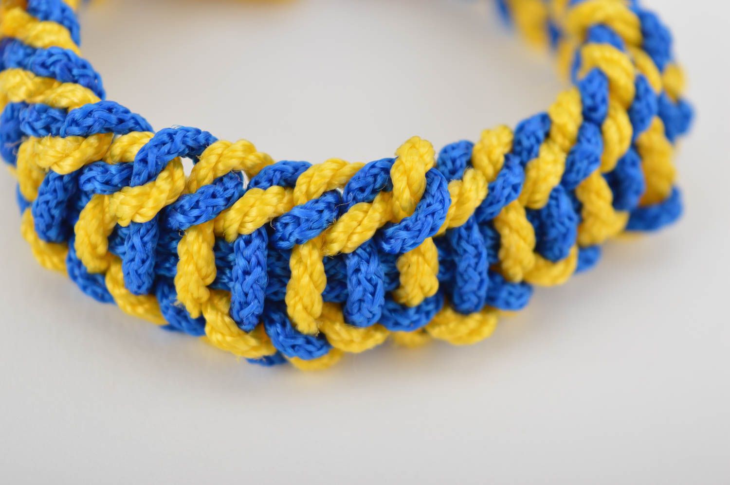 Beautiful handmade textile bracelet woven cord bracelet casual style gift ideas photo 4
