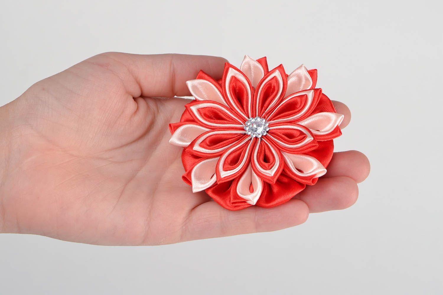 Blume Haargummi aus Atlas handmade originell Künstler schön für kleine Mädchen foto 2