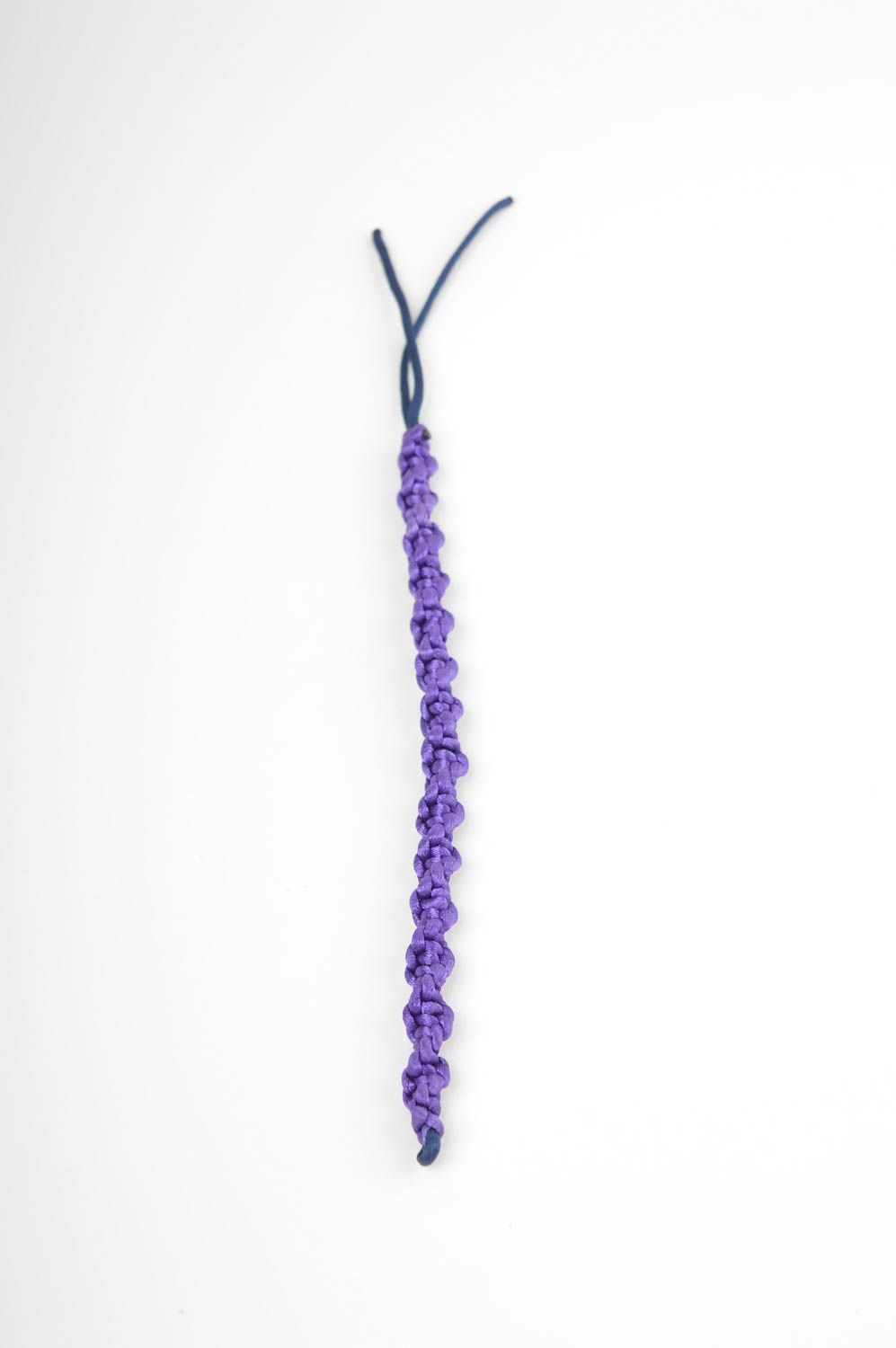 Фиолетовый браслет ручной работы браслет из шнурков плетеный браслет авторский фото 2