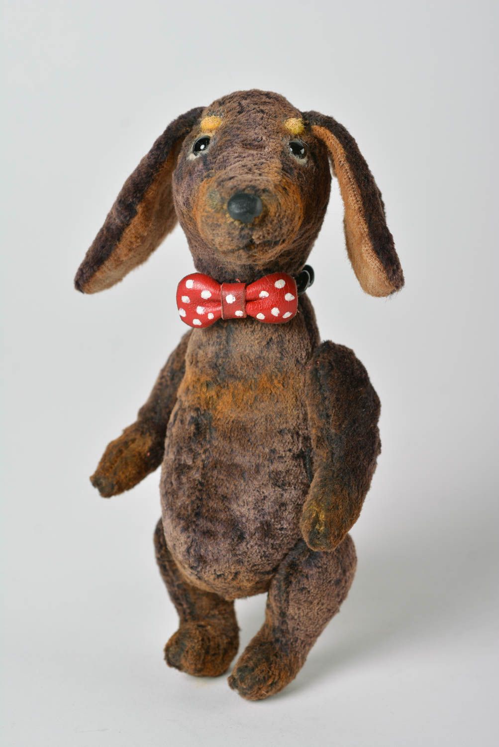 Perro de peluche hecho a mano juguete de tela objeto de decoración  foto 1