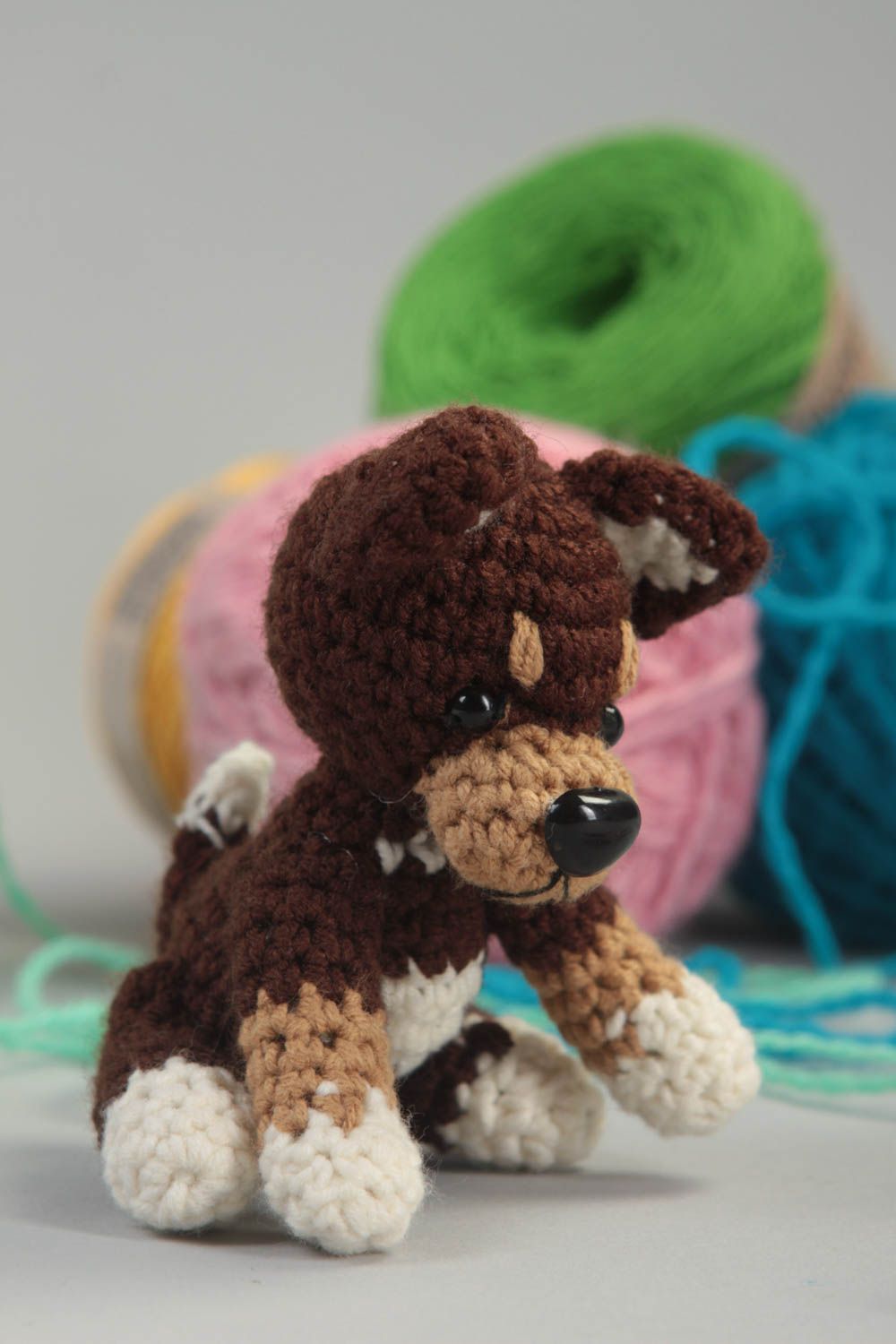 Plüschtier Hund handmade Kleinkinder Spielzeug Stoff Tier Spielzeug Hund foto 1
