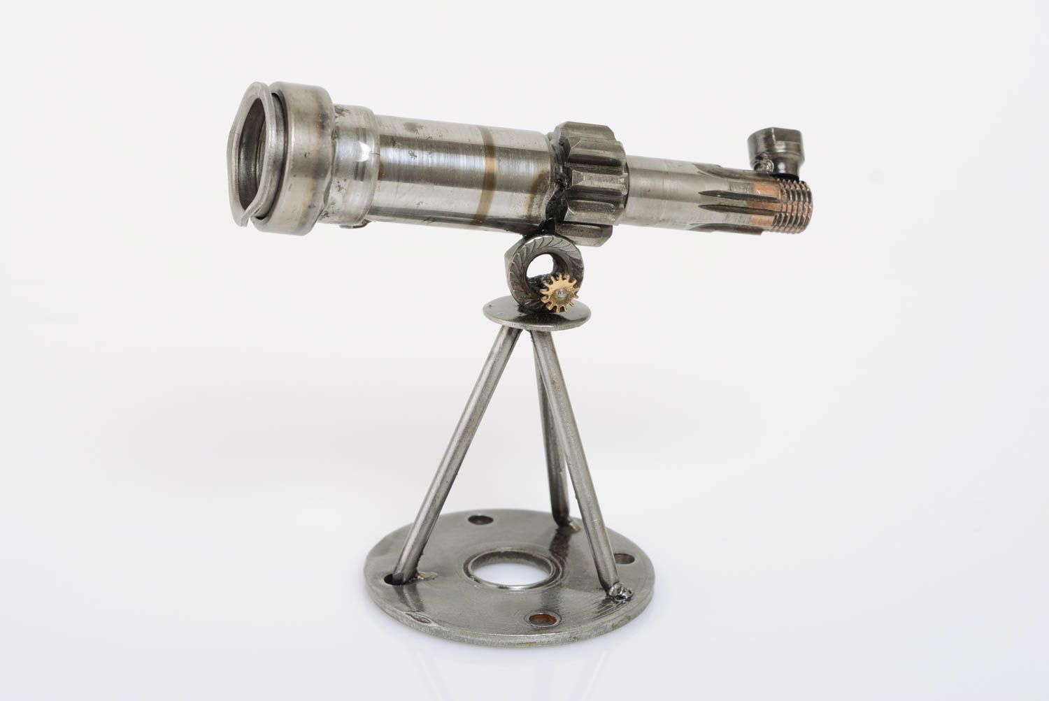 Handmade designer miniature metal figurine of telescope for interior decoration photo 1