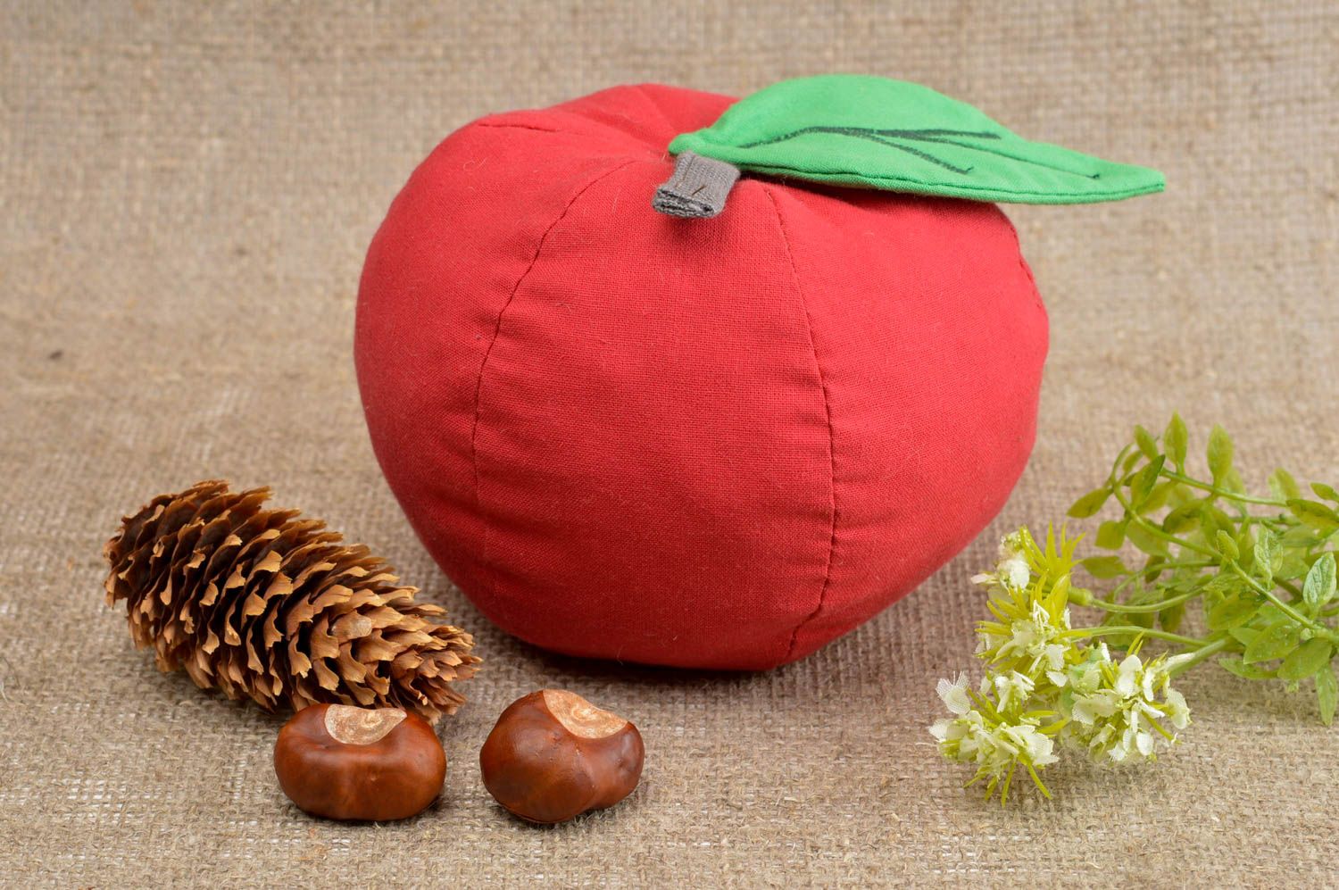 Игрушка яблоко ручной работы детская игрушка из ткани мягкая игрушка красная фото 1