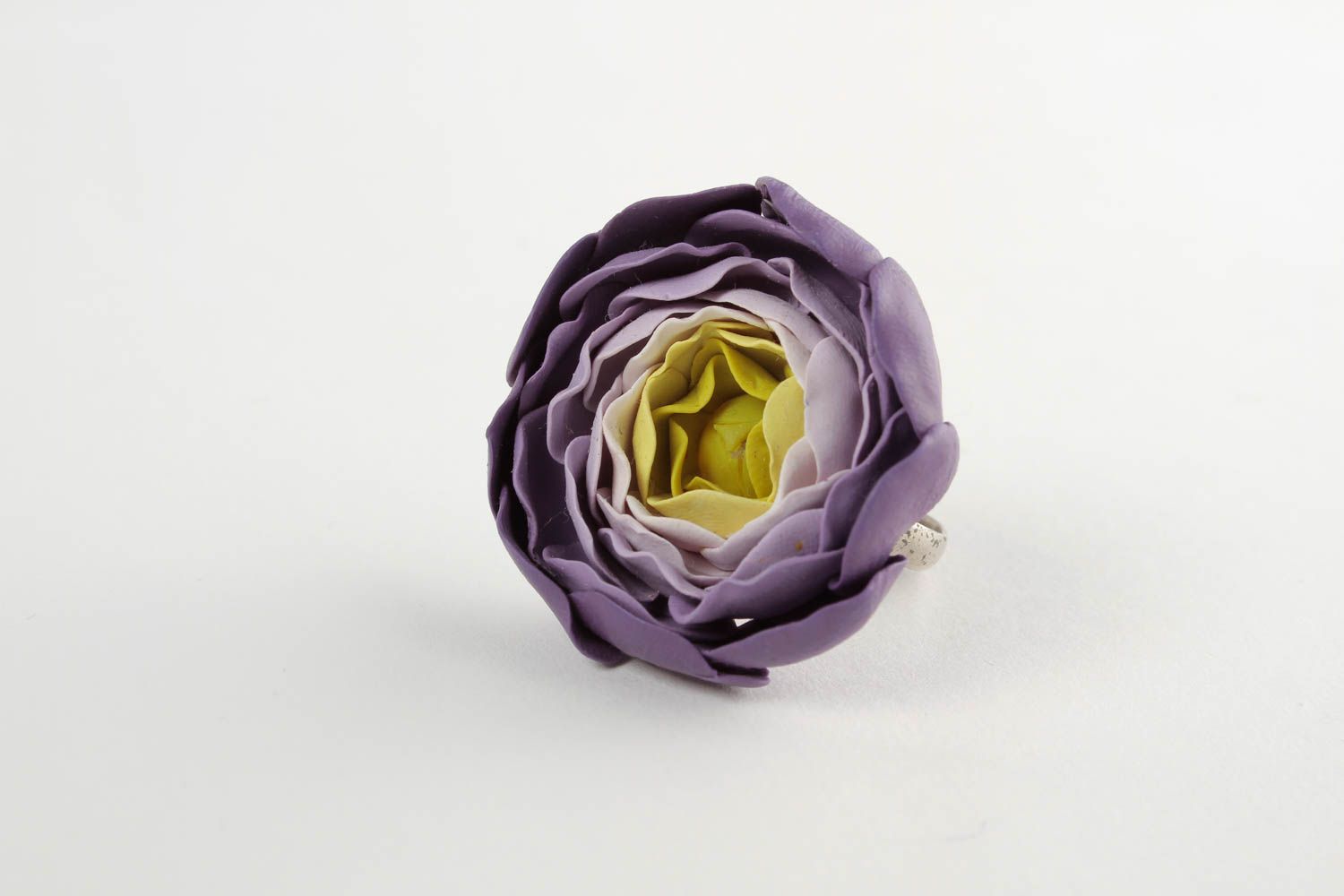 Кольцо ручной работы кольцо для девушек украшение из полимерной глины Цветок фото 4
