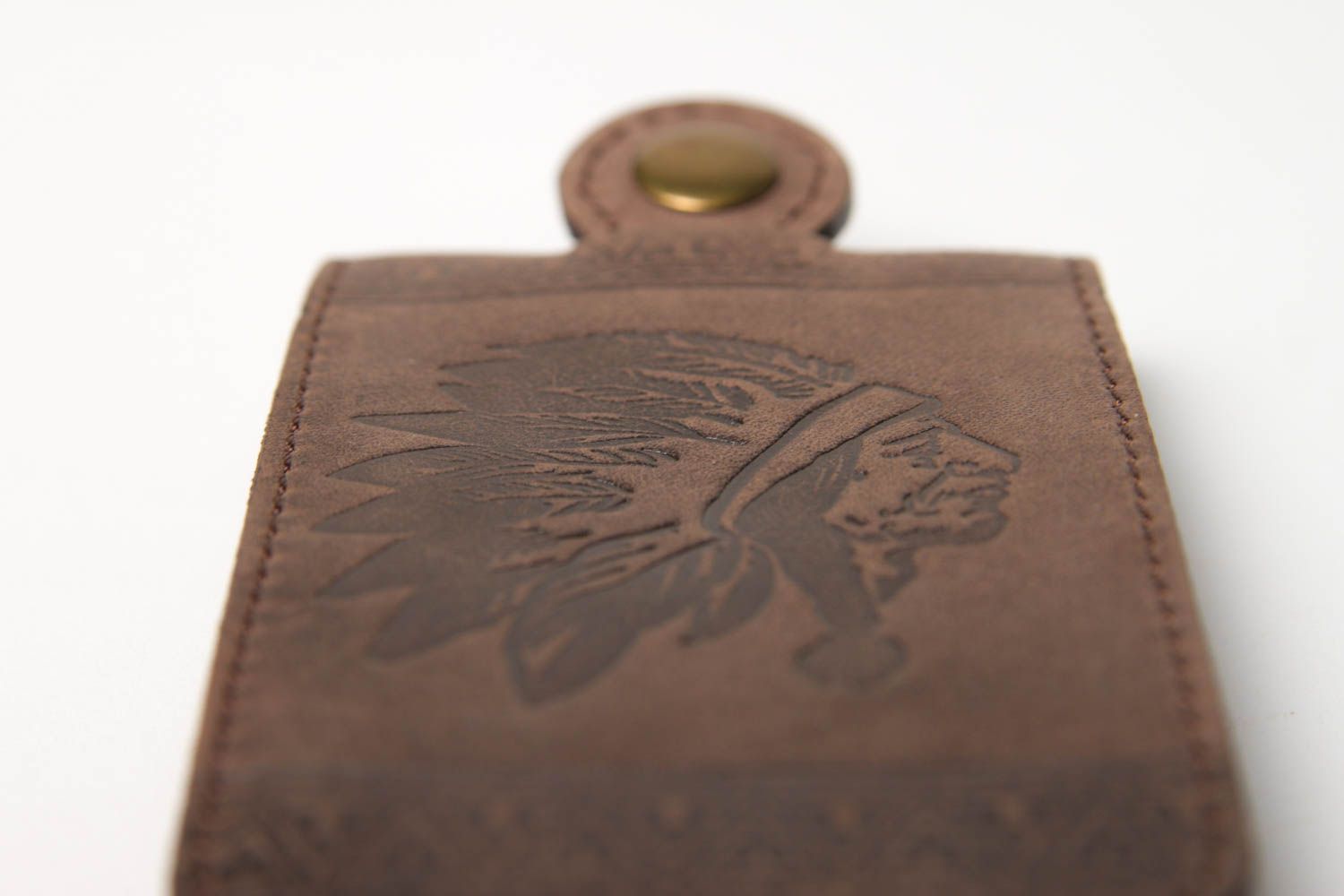 Оригинальный подарок ручной работы кожаное изделие коричневое кожаная ключница фото 5