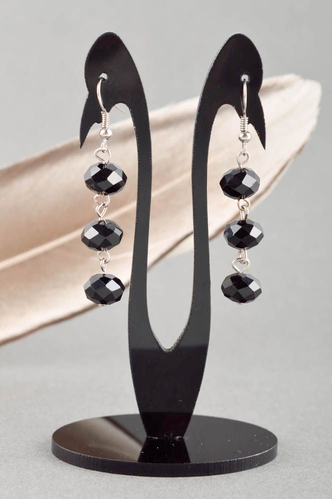 Handmade dangling earrings unusual earrings with charms elegant jewelry photo 1