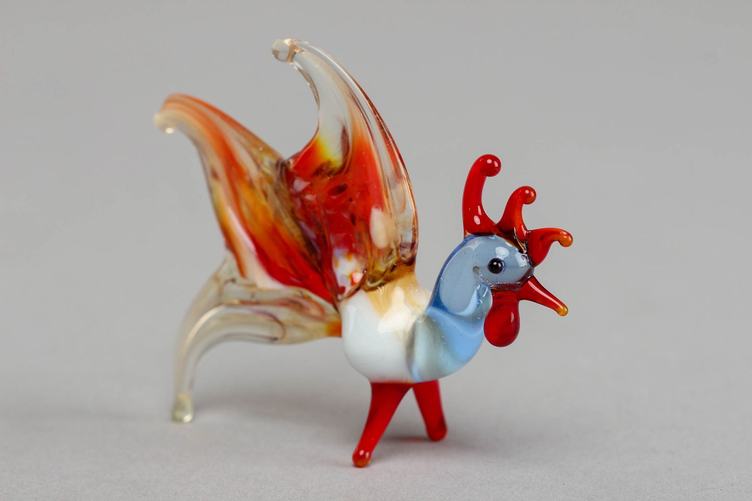 Miniature glass figurine of rooster photo 1
