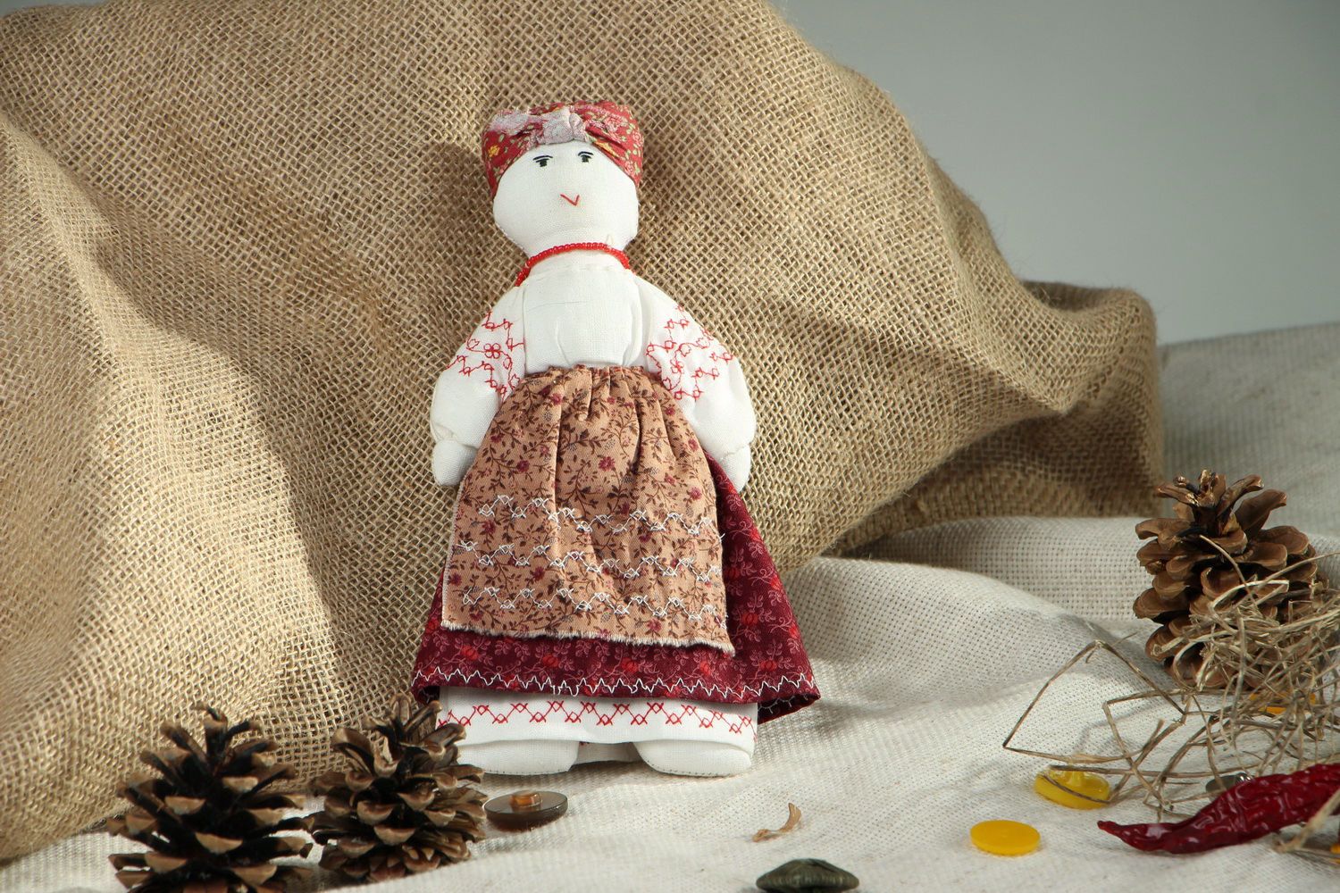 Primitive doll in folk costume photo 5