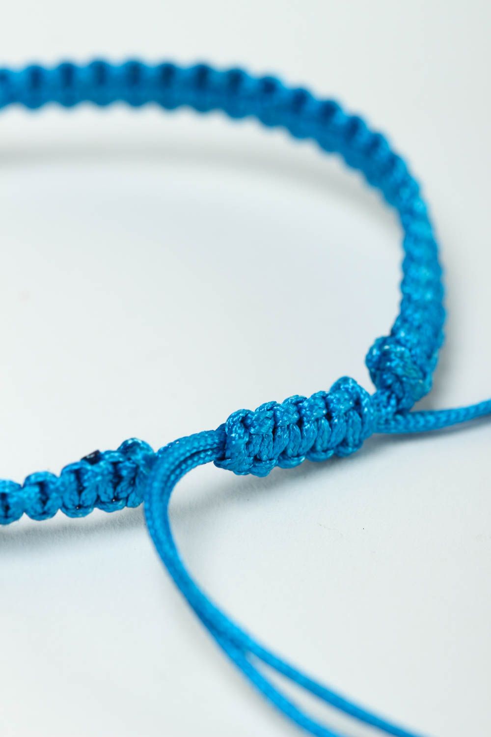 Бижутерия ручной работы плетеный браслет голубой модный браслет стильный фото 4