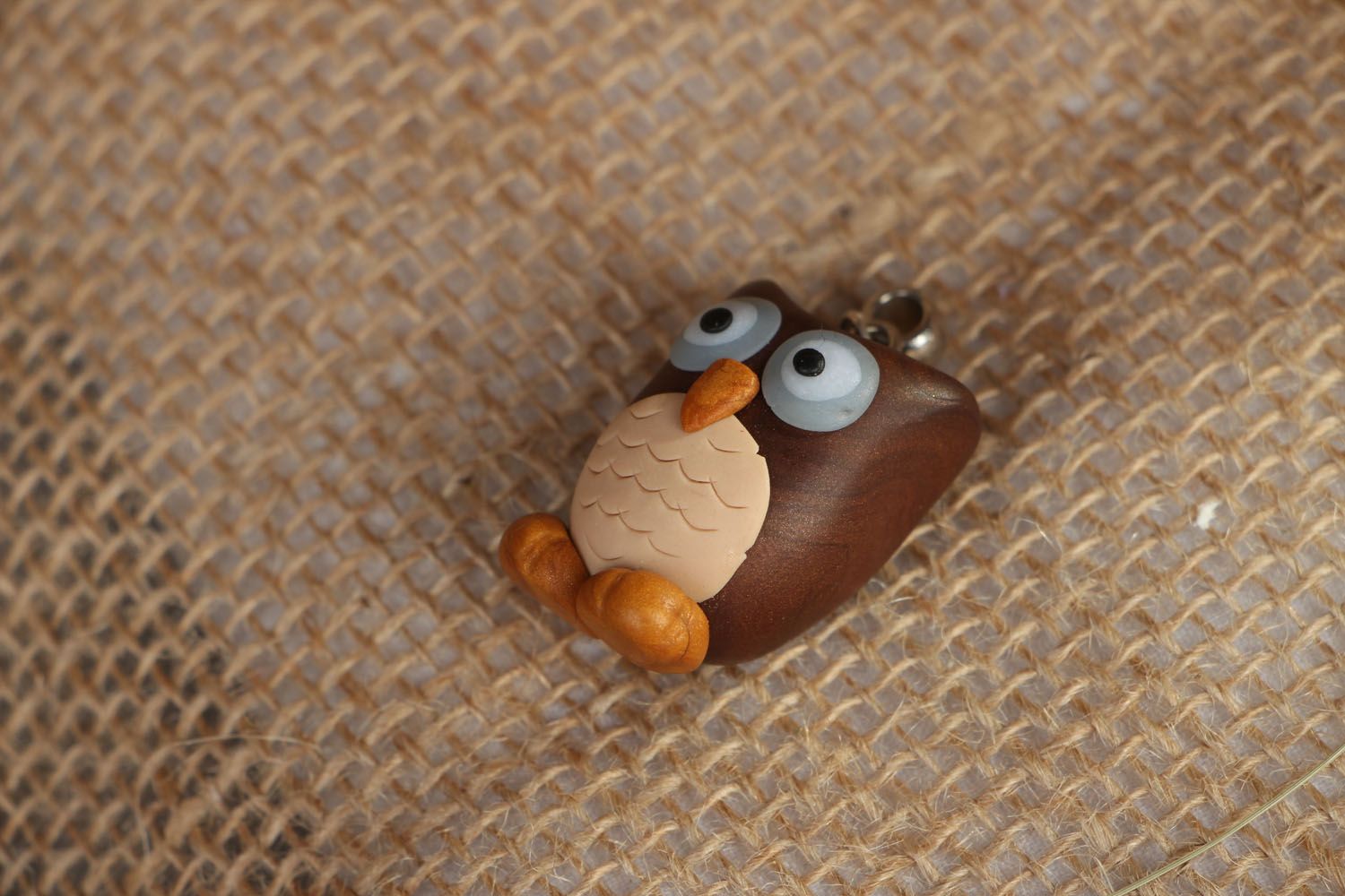 Polymer clay pendant Owl photo 4